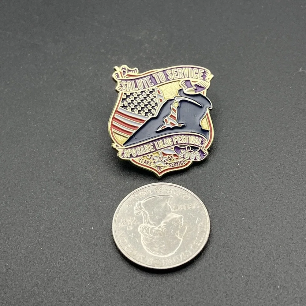 Spokane Washington Lilac Festival 2008 Salute‎ To Service Lapel Hat Pin